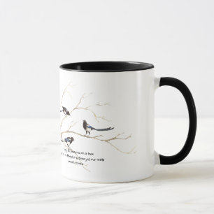 Mug Citation de famille avec aquarelle Magpie Bird Fam
