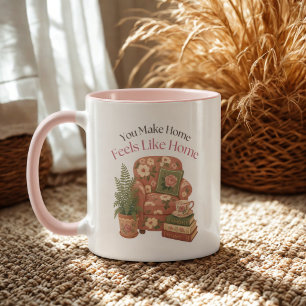 Mug Citation de fauteuil floral de maison de maman con