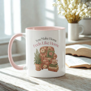 Mug Citation de fauteuil floral de maison de maman con