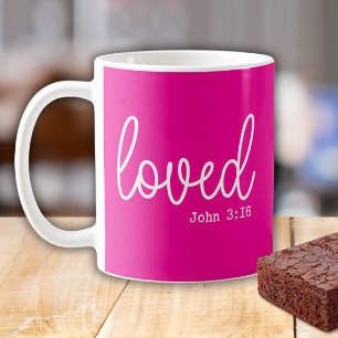 Mug Citation de foi minimaliste Amour Rose Clair