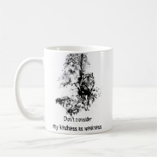 Mug Citation de gentillesse du loup gris d'art graphiq