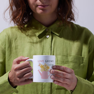 Mug Citation de jardin floral 'L'amour grandit ici'
