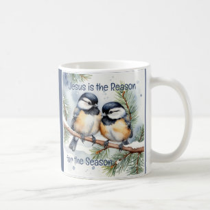 Mug Citation de la Bible de Noël Cute Chickadee Birds