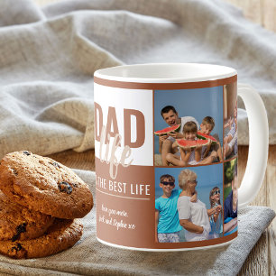 Mug Citation de la vie de papa 8 Collage de photos Ora