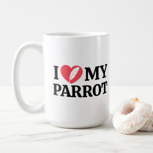 Mug Citation de l'amour de perroquet minimal personnal