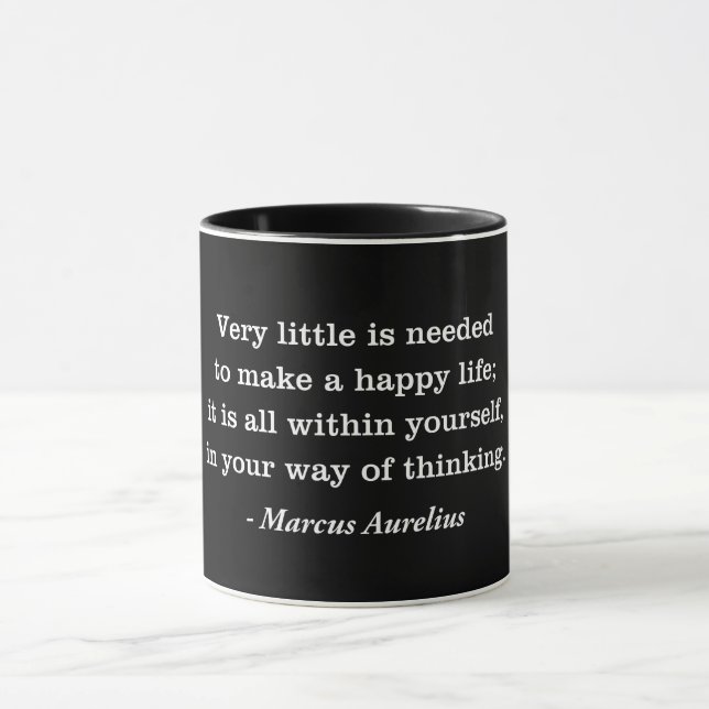Mug Citation de Marcus Aurelius Happy Life (Centre)