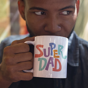 Mug Citation de mot d'art de papa super coloré amusant