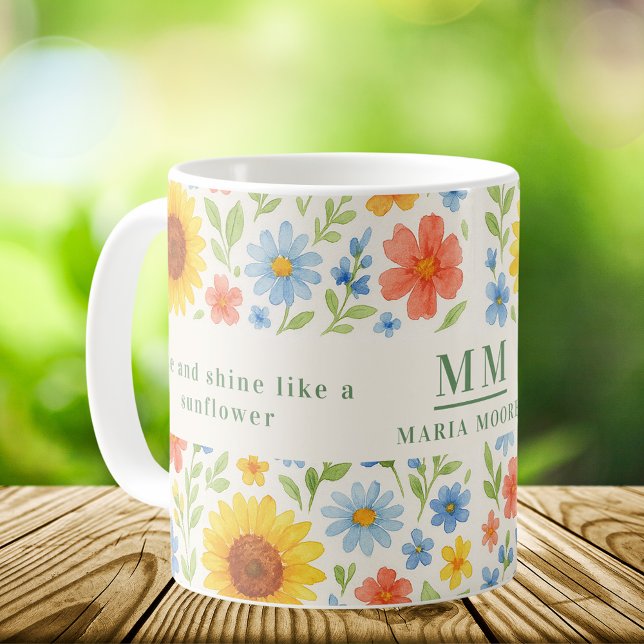 Mug Citation de motivation des fleurs de tournesol mon (Créateur téléchargé)