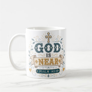 Mug Citation de motivation quotidienne Dieu est proche