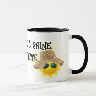 Mug Citation de personnalisation amusante avec soleil