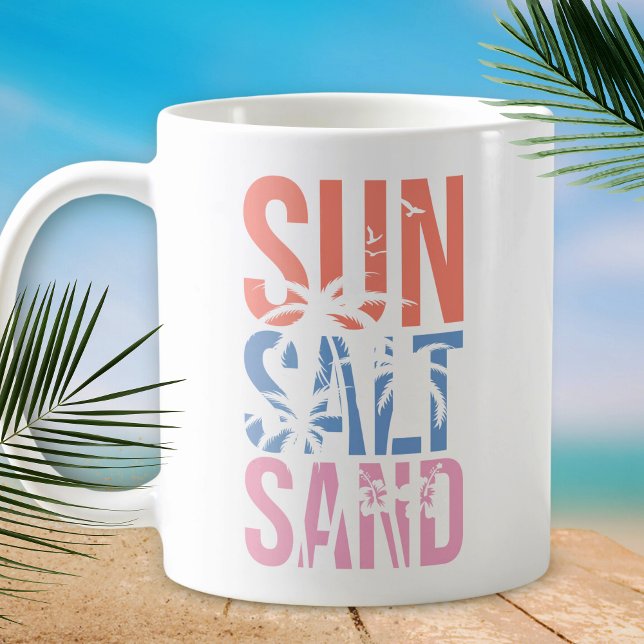 Mug Citation de plage d'été de sable de soleil (Créateur téléchargé)
