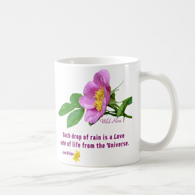 Mug Citation de pluie Rose sauvage (Droite)