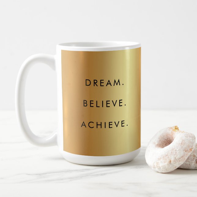 Mug Citation de succès de texte personnalisé rêve atte (Avec donut)