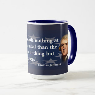 Mug Citation de Thomas Jefferson sur les journaux