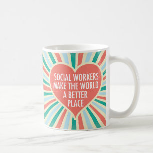 Mug Citation de travail social inspirationnel Coeur Co