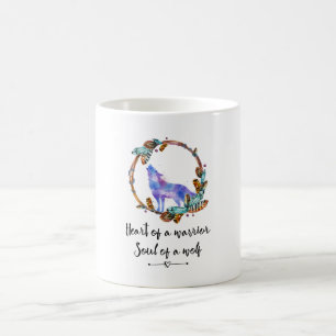 Mug Citation de typographie à l'aquarelle Wolf Boho St