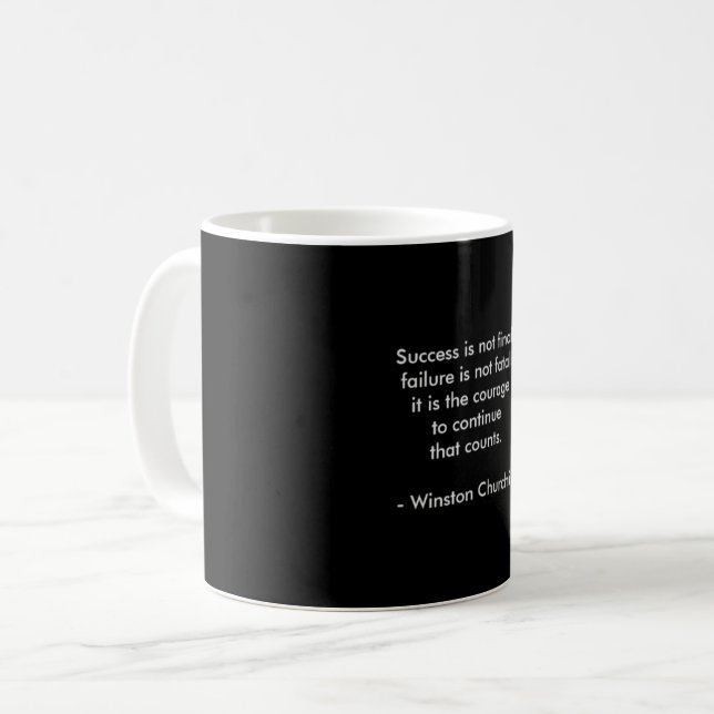 Mug Citation de Winston Churchill; Succès (Devant gauche)