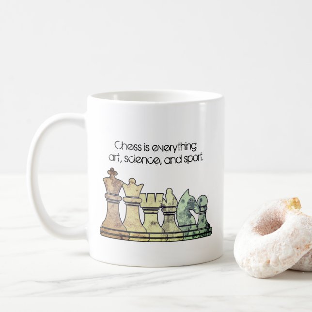 Mug Citation d'échecs retro en rangée (Avec donut)