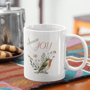 Mug Citation d'encouragement "Choose Joy" Aquarelle d'