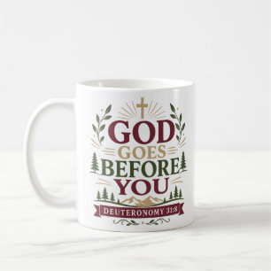 Mug Citation d'encouragement chrétien Dieu vous précèd