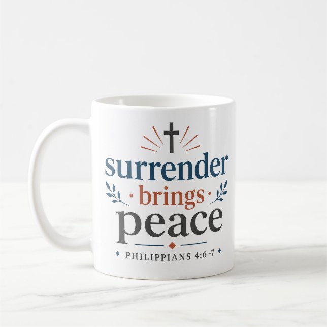 Mug Citation d'espérance scripturaire sur la reddition (Gauche)