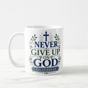 Mug Citation d'espoir scripturaire Ne jamais abandonne