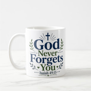 Mug Citation d'espoir spirituel Dieu ne t'oublie jamai