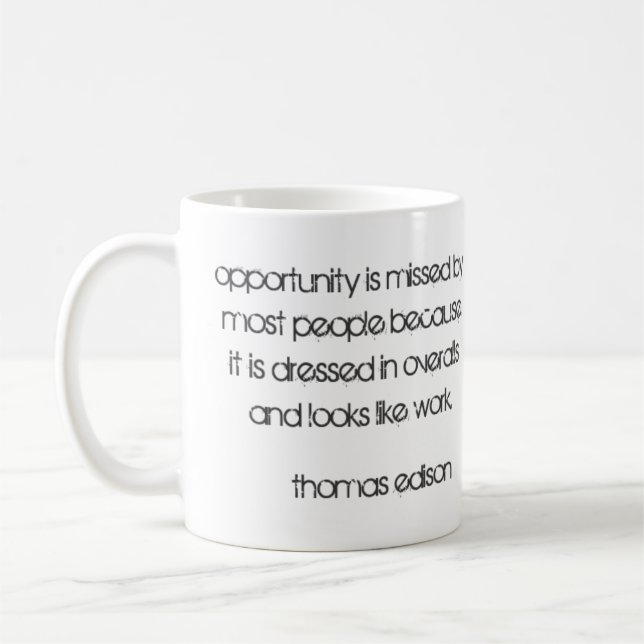 Mug Citation d'occasion par Thomas Edison (Gauche)