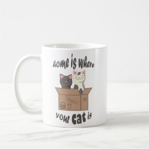 Mug Citation drôle Accueil est où est votre chat