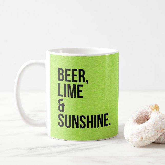 Mug Citation drôle de bière, de chaux et de soleil (Avec donut)