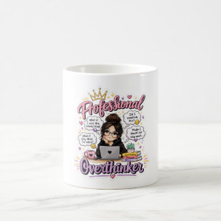 Mug Citation drôle de surpenseur professionnel blanc