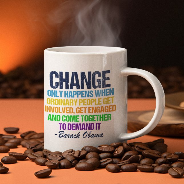 Mug Citation du discours d'adieu d'Obama sur le change (Créateur téléchargé)