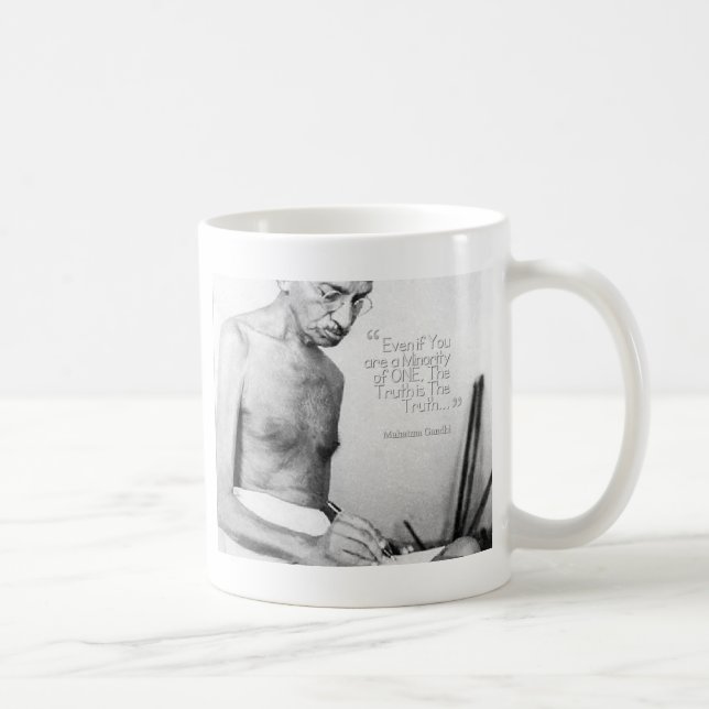 Mug Citation du Mahatma Gandhi, Minorité d'un, Vérité (Droite)