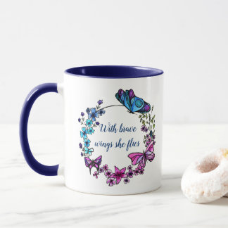 Mug Citation et nom faits sur commande de papillon et