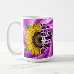 Mug Citation et tournesol tiré à la main