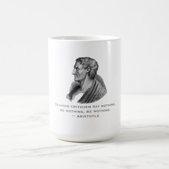 Mug Citation Évitez la critique philosophe Aristote (Centre)
