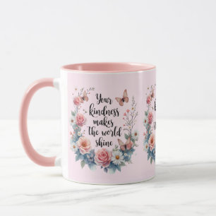 Mug Citation florale inspirante avec papillons
