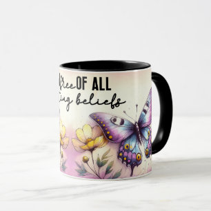 Mug Citation florale inspirante/positive avec envelopp