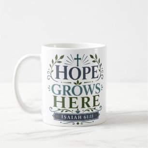 Mug Citation Inspirante de Dévotion Espoir Grandit Ici