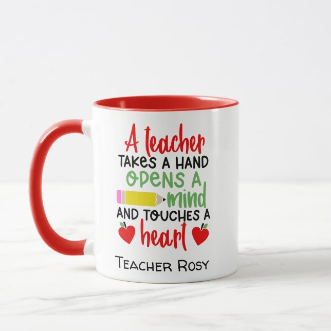 Mug Citation inspirante de l'enseignant Appréciation M (Gauche)