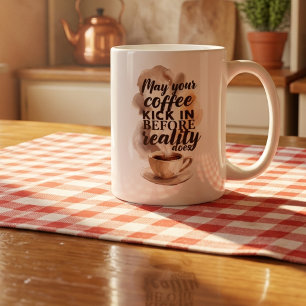 Mug Citation Inspirante pour Amateur de Café du Matin