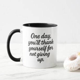 Mug Citation Inspirante Typographie Gras Amélioration 