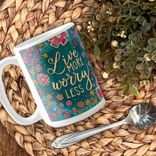 Mug Citation Inspiration Florale amusant Rose vert