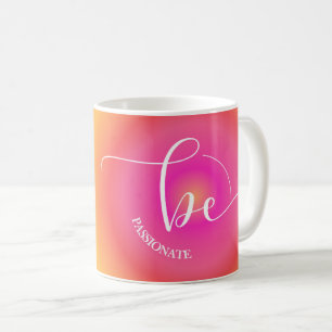 Mug Citation Inspiration Moderne Orange Soyez Passionn