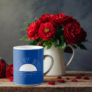 Mug Citation minimaliste du soleil blanc bleu