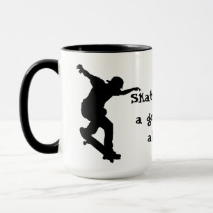 Mug Citation Motivational Skateboard Bon Temps Toujour