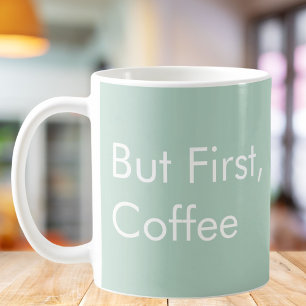 Mug Citation Personnalisée Vert Sauge Minimaliste Mode