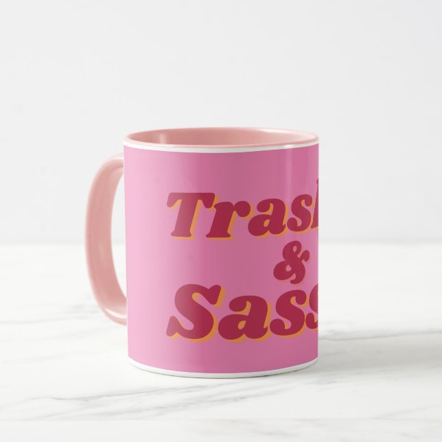 Mug Citation Rose Drôle, Vulgaire et Impertinente (Devant gauche)