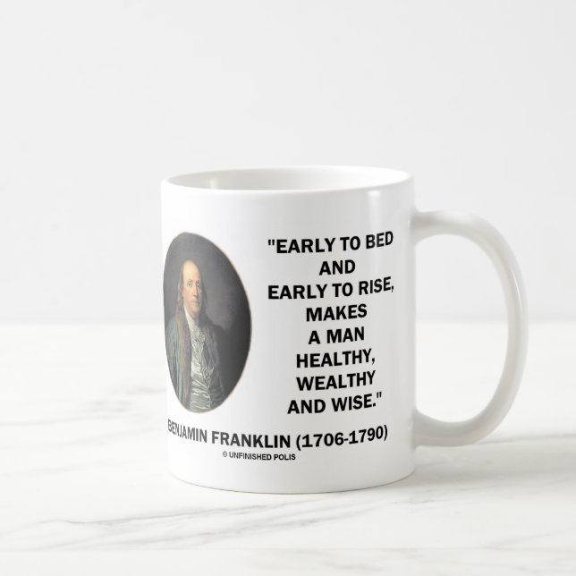 Mug Citation sage riche saine de Benjamin Franklin (Droite)
