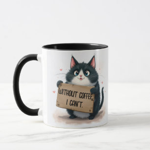 Mug Citations amusantes de café avec chat
